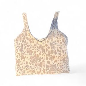 Lululemon Align Cropped Tank Top in White Cheetah Camouflage size 4